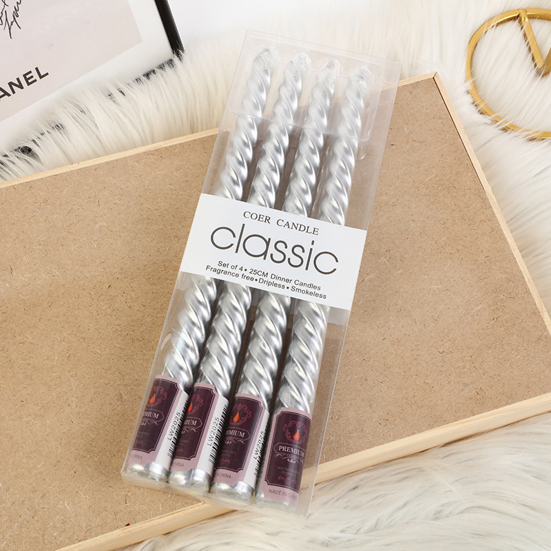4pcs European-style Long-pole  - đánh giá và giá Holiday Candle Set